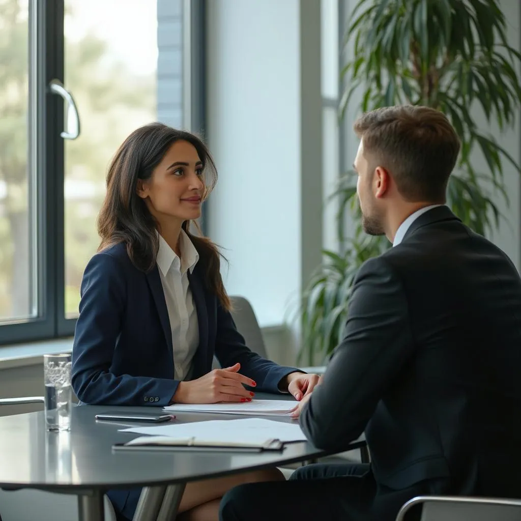 Consultant BizConsult en entretien individuel avec un dirigeant d'entreprise